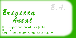 brigitta antal business card